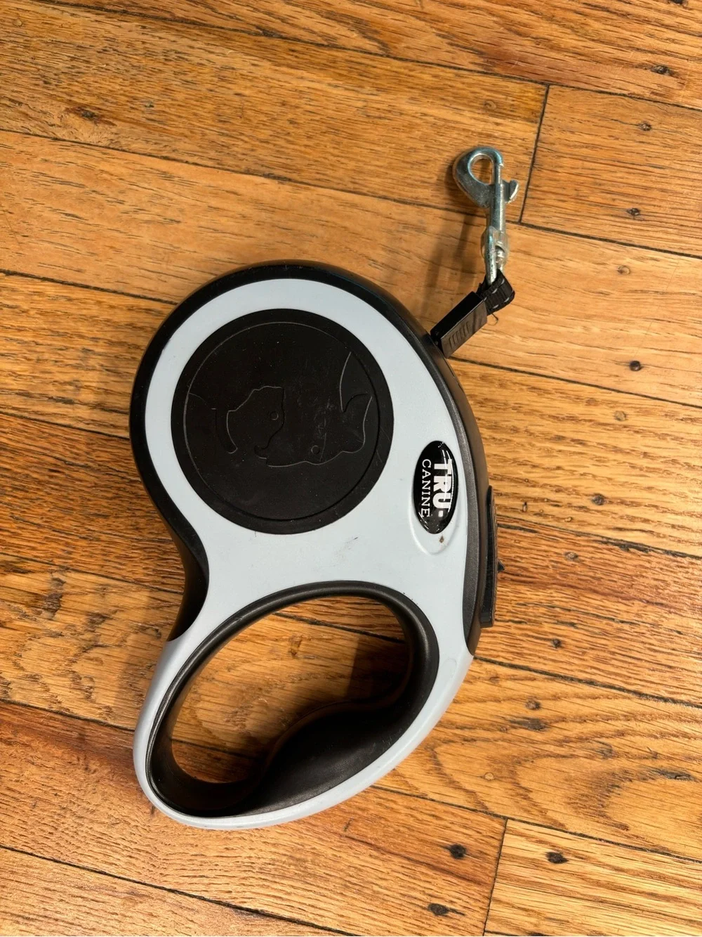 Black and White Retractable Dog Leash